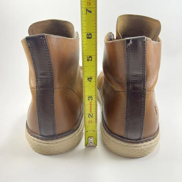 Frye Gates High Top Chukka Boots Mens Size 10 Chestnut Brown Leather Lace Up