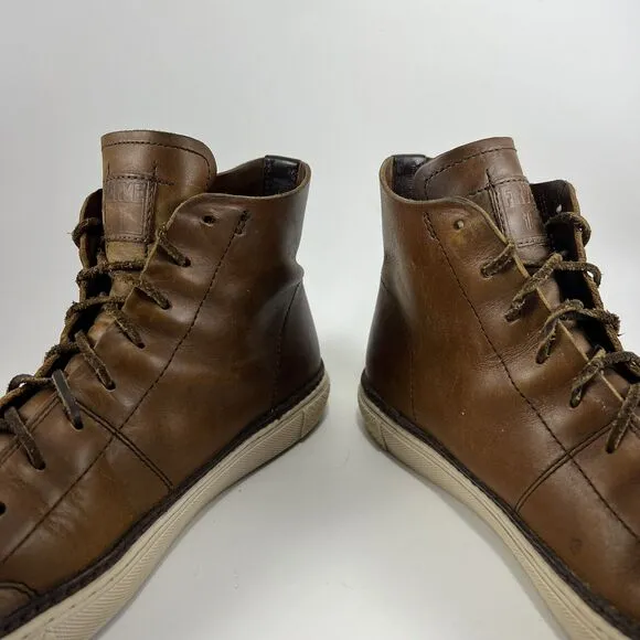 Frye Gates High Top Chukka Boots Mens Size 10 Chestnut Brown Leather Lace Up