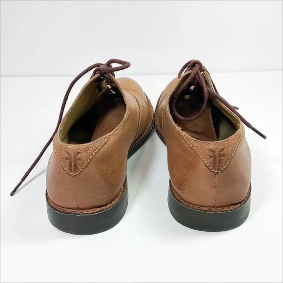 Frye Paige Oxford Light Brown Leather Lace Up Oxford Shoes 74425