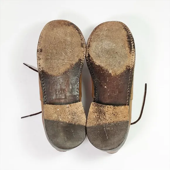 Frye Paige Oxford Light Brown Leather Lace Up Oxford Shoes 74425