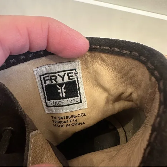 Frye Parker Moc Short Oil Rubbed Suede Boots Women’s  7 Brown Ankle Lace…