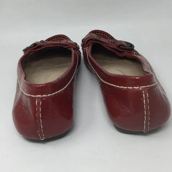 FRYE RED MOCCASINS LOAFER FLATS LEATHER 8M