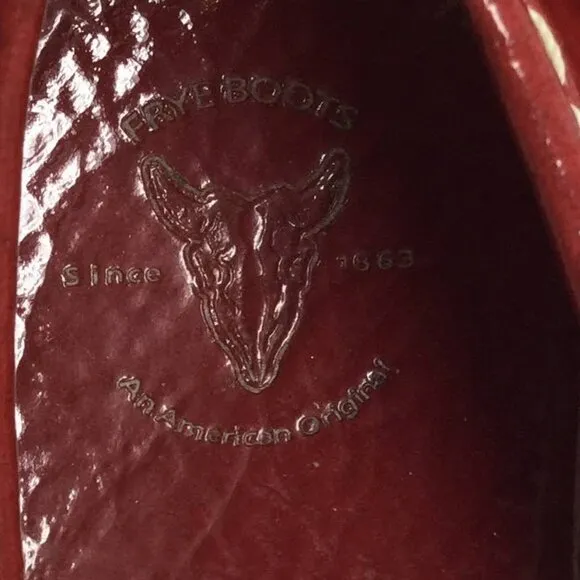 FRYE RED MOCCASINS LOAFER FLATS LEATHER 8M