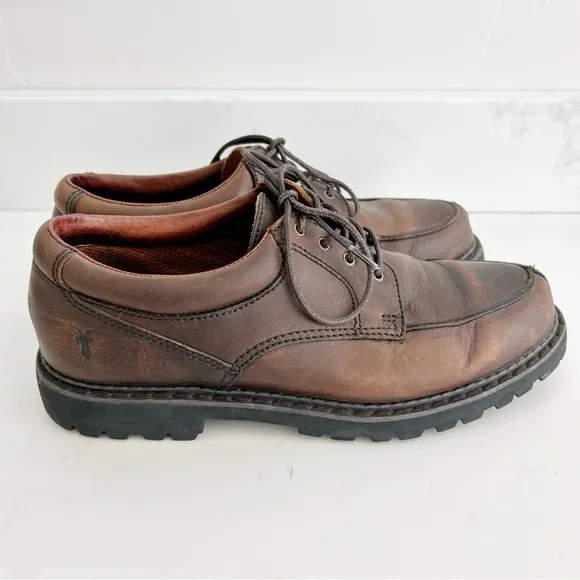 Frye Roswell Leather Lug Sole Brown Oxford Derby Shoes Men’s Size 8