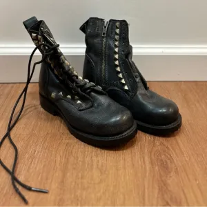 FRYE studded combat boots, black, sz 13 (little girls)