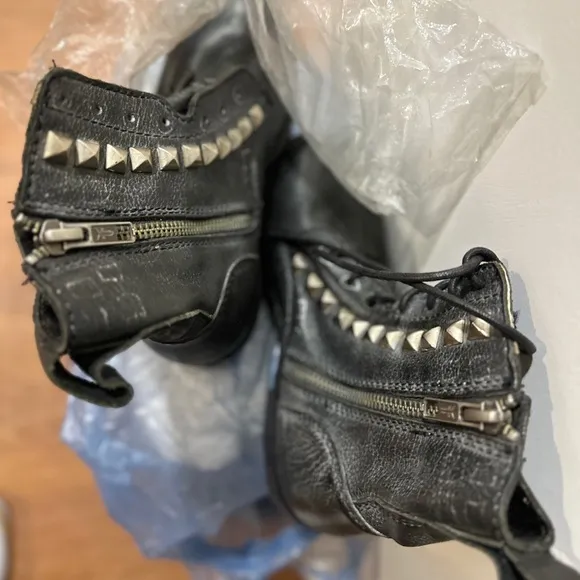 FRYE studded combat boots, black, sz 13 (little girls)