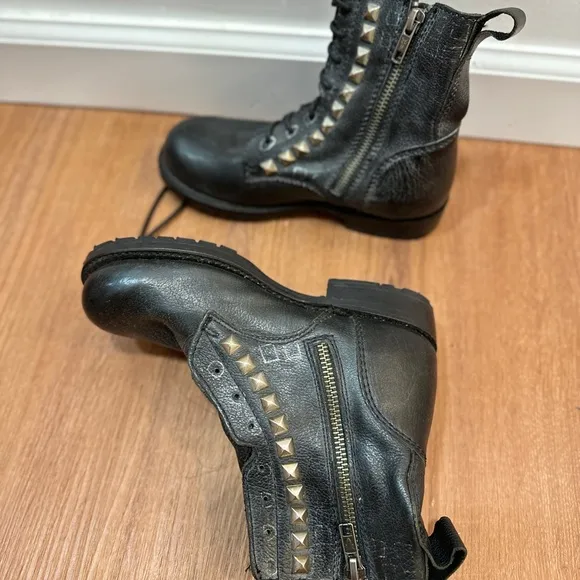 FRYE studded combat boots, black, sz 13 (little girls)