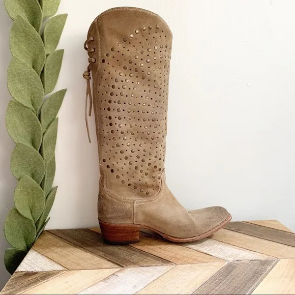Frye Studded Deborah Lace Up Boots