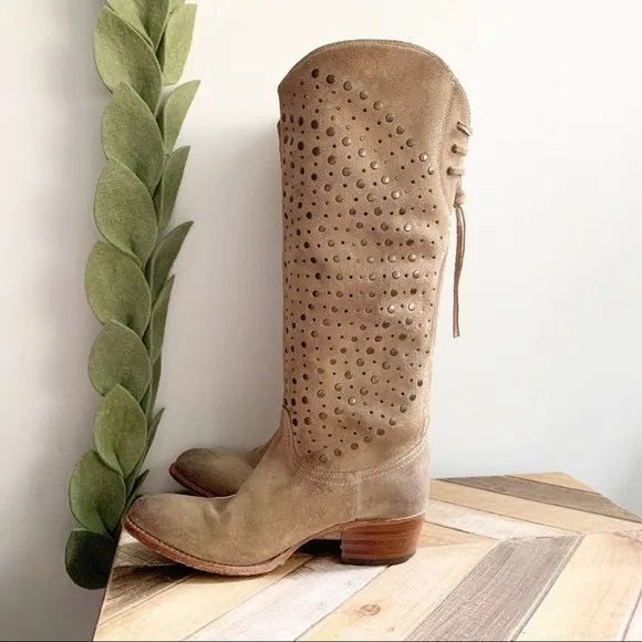 Frye Studded Deborah Lace Up Boots