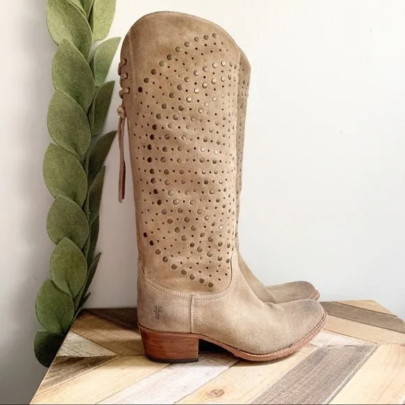 Frye Studded Deborah Lace Up Boots