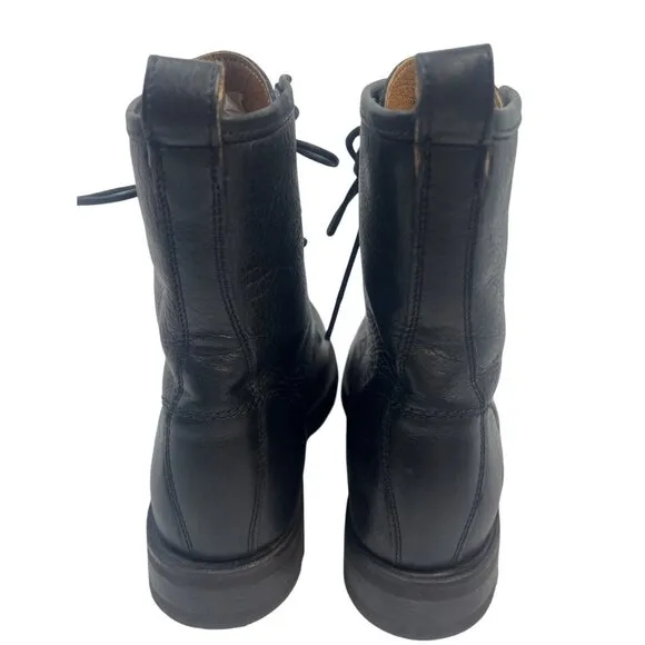 Frye Veronica Combat Black Leather Boot Womens Size 6.5 B (3476276)