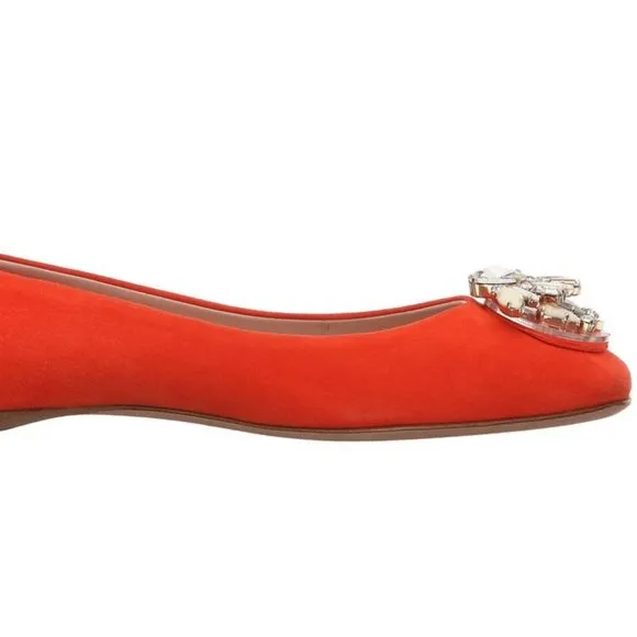 Furla Suede Leather Jevel Accent Flats