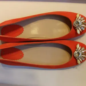Furla Suede Leather Jevel Accent Flats