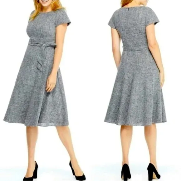 GAL MEETS GLAM BARBARA YARN DYED BOATNECK DRESS SIZE 6