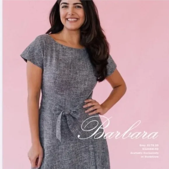 GAL MEETS GLAM BARBARA YARN DYED BOATNECK DRESS SIZE 6