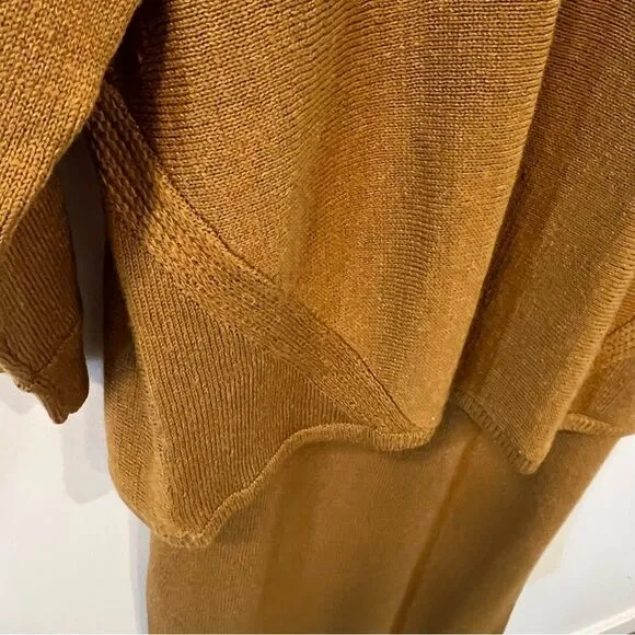 Garnet Hill Two-Piece Sweater Set in Mustard Yellow | Size S