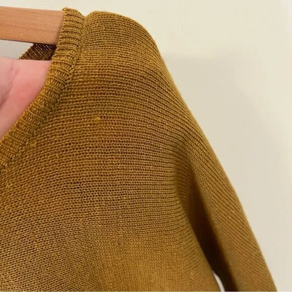 Garnet Hill Two-Piece Sweater Set in Mustard Yellow | Size S