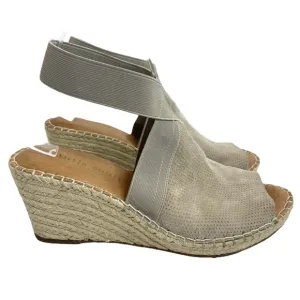 Gentle Souls | Coleen Peep Toe Perforated Suede Espadrille Wedge Size 10