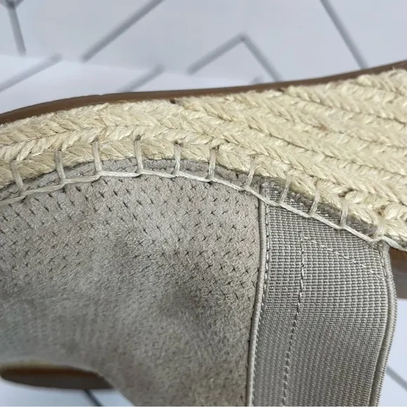 Gentle Souls | Coleen Peep Toe Perforated Suede Espadrille Wedge Size 10