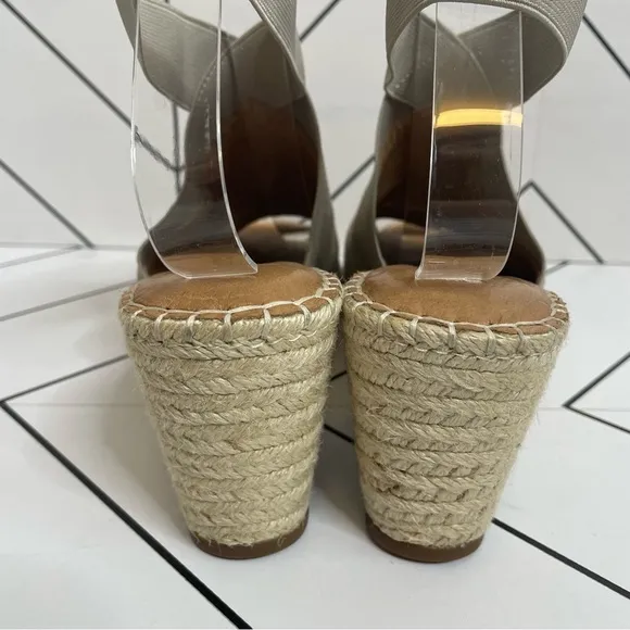 Gentle Souls | Coleen Peep Toe Perforated Suede Espadrille Wedge Size 10