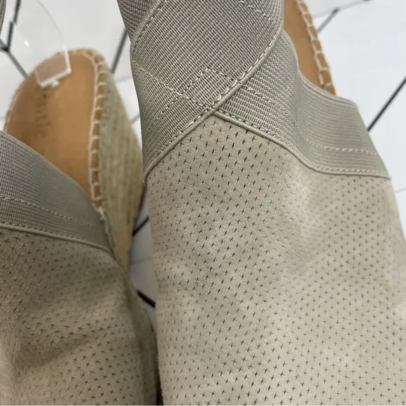 Gentle Souls | Coleen Peep Toe Perforated Suede Espadrille Wedge Size 10