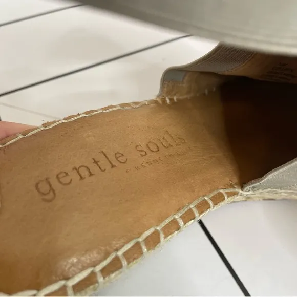 Gentle Souls | Coleen Peep Toe Perforated Suede Espadrille Wedge Size 10