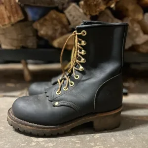 Georgia Boots black logger lace up work boots G3290 women’s size 8 wide. EUC