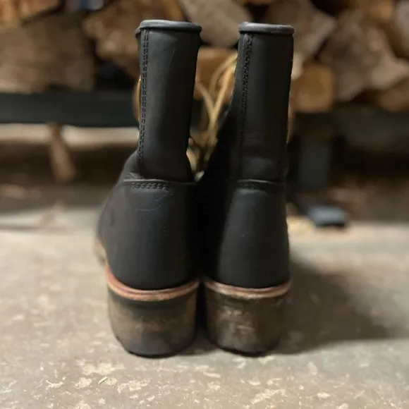 Georgia Boots black logger lace up work boots G3290 women’s size 8 wide. EUC