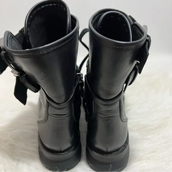 Geox Respira Porthya Leather Platform Combat Books -- EU 36.5 -- US 6