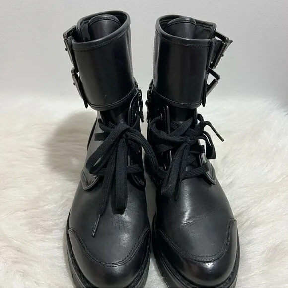Geox Respira Porthya Leather Platform Combat Books -- EU 36.5 -- US 6