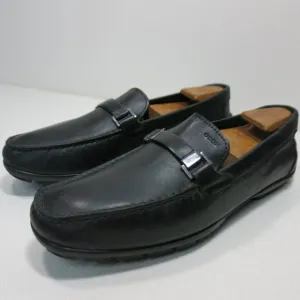 Geox Respira Strap Buckle Leather Casual Dress Driver Moccasins Shoes Sz 45