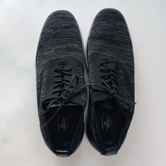G.H. BASS &amp; CO Connor 2 Tone KT Oxford 9 Casual Black Gray Knit Shoes Men's
