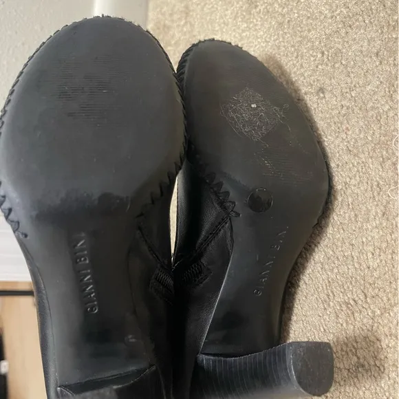 Gianni Bini Lace Up Black Leather Boots 6.5