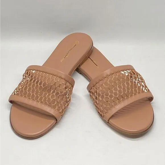 Gianvito Rossi Jamaica Mesh &amp; Leather Slides size 38