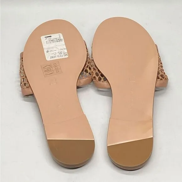Gianvito Rossi Jamaica Mesh &amp; Leather Slides size 38