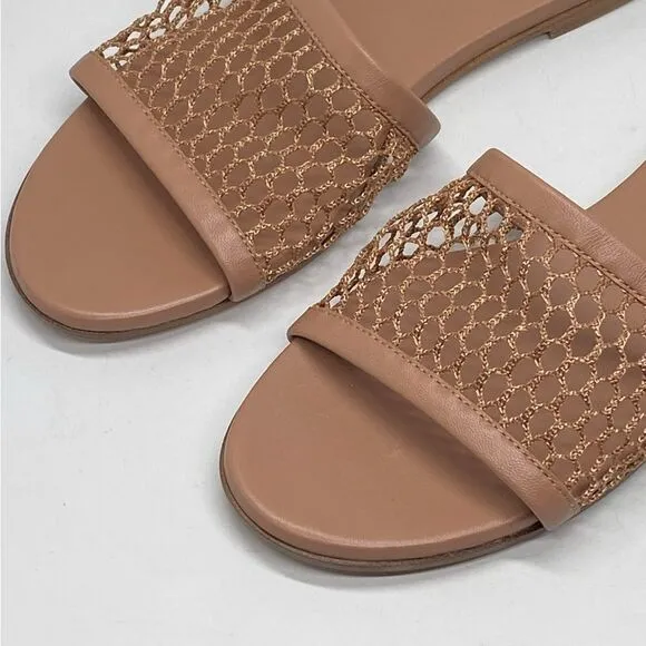Gianvito Rossi Jamaica Mesh &amp; Leather Slides size 38