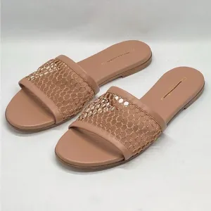 Gianvito Rossi Jamaica Mesh &amp; Leather Slides size 38