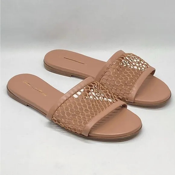Gianvito Rossi Jamaica Mesh &amp; Leather Slides size 38