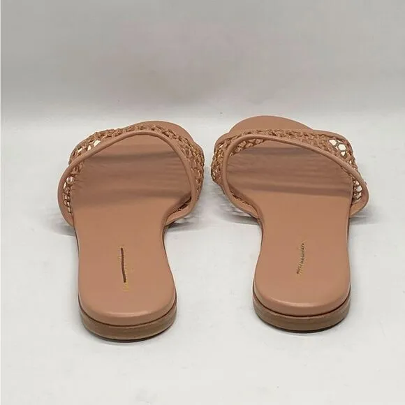 Gianvito Rossi Jamaica Mesh &amp; Leather Slides size 38