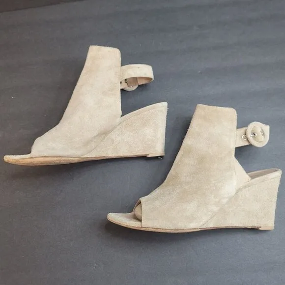 Gianvito Rossi Milano Womens Open Toe Wedges Size 37 EU 6.5 US Office Career