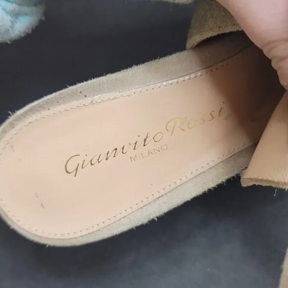 Gianvito Rossi Milano Womens Open Toe Wedges Size 37 EU 6.5 US Office Career