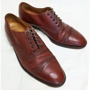 Giorgio Armani Mens Vintage Brown Leather Brogue  Cap Toe Derby Shoes Oxford 7.5
