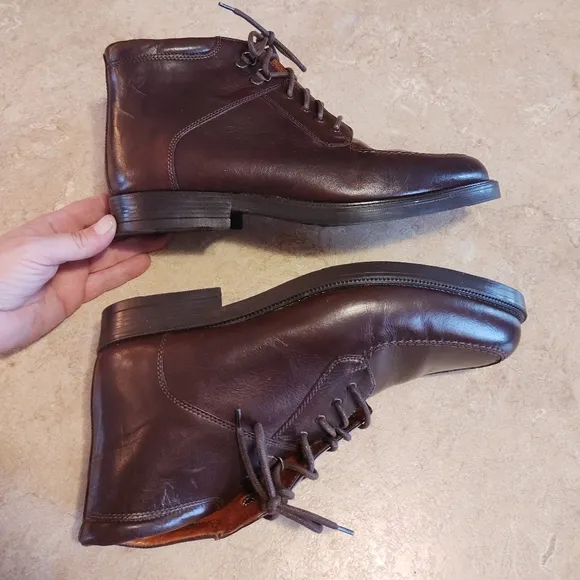 Giorgio Brutini brown leather lace up dress boots