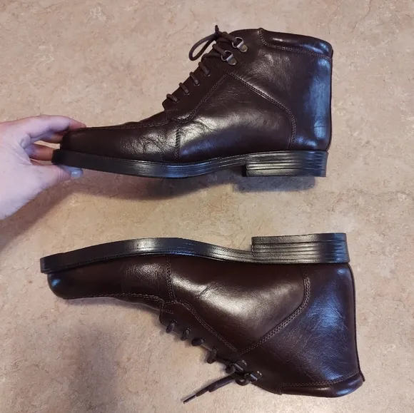 Giorgio Brutini brown leather lace up dress boots