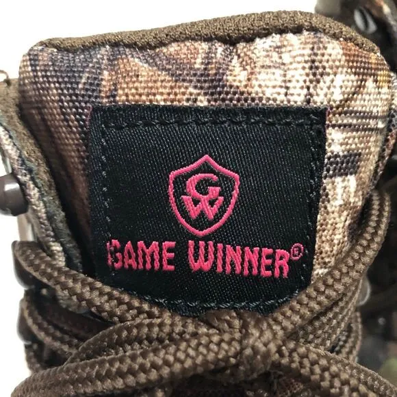 Girls Game Winner Camouflage Hunting Boots Size 6.5D Lace Up Ankle Boots