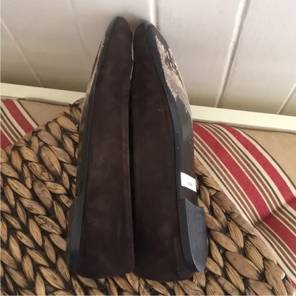 Giuseppe Zanotti Suede Round Toe Brown Flats