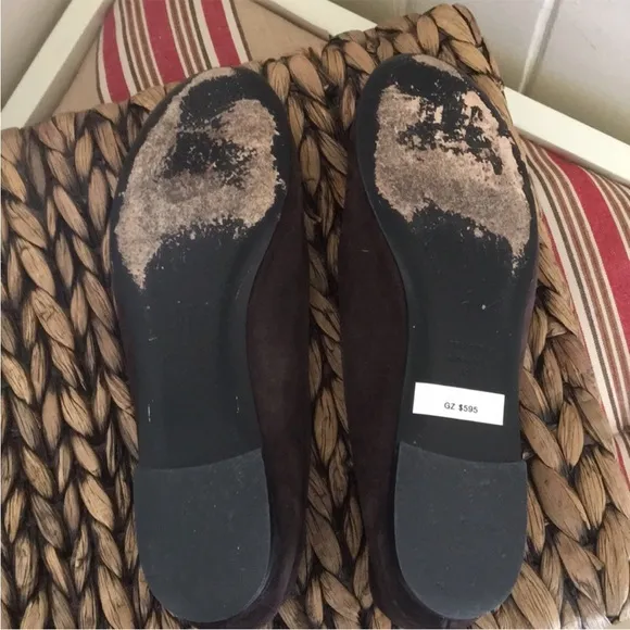 Giuseppe Zanotti Suede Round Toe Brown Flats