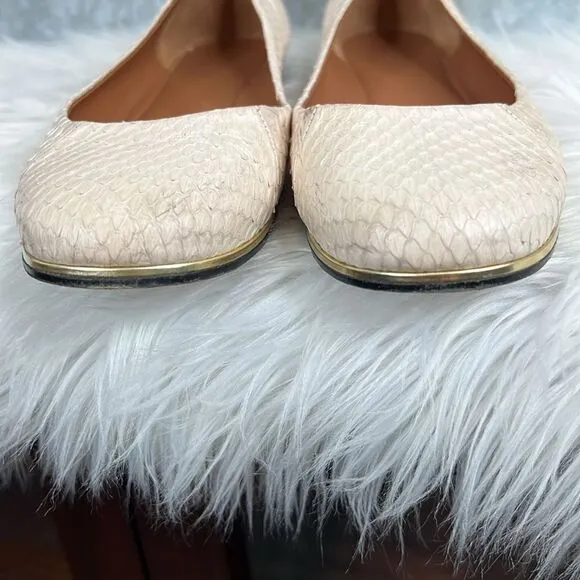 Givenchy Snakeskin Ballet Round Toes Flats Sz 37.5