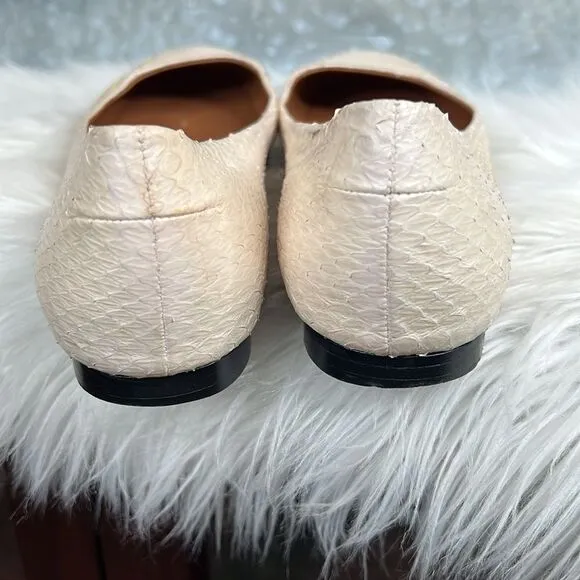 Givenchy Snakeskin Ballet Round Toes Flats Sz 37.5
