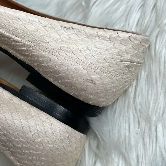 Givenchy Snakeskin Ballet Round Toes Flats Sz 37.5
